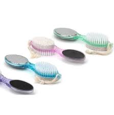 4 In 1 Multi Use Pedicure Paddle Brush - 4 Step Pedicure (Cleanse, Scrub, File And Buff)