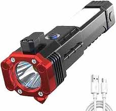 Portable USB Rechargeable LED Flashlight With Hammer Torch Waterproof