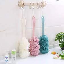 COSMET PK Back Scrubber for Shower, Long Handle Bath Sponge Shower Brush, Soft Nylon Mesh Back Cleaner Washer, Body Bath Brush for Women and Men, Bathroom Shower Accessories