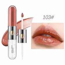 Double-headed Moisturizing Long Lasting Waterproof Non-stick Cup Lipstick Mirror Crystal Glossy Lip Gloss , glossy lip gloss korean , lip gloss , transparent lip gloss , liquid lipsticks