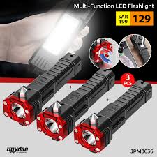 Portable USB Rechargeable LED Flashlight With Hammer Torch Waterproof