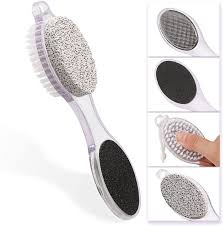 4 In 1 Multi Use Pedicure Paddle Brush - 4 Step Pedicure (Cleanse, Scrub, File And Buff)