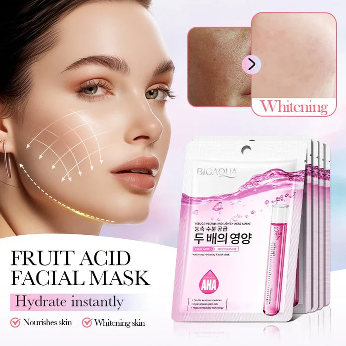 BIOAQUA 1 Piece Fruit Acid Nicotinamide Whitening Hydrating Face Sheet Mask