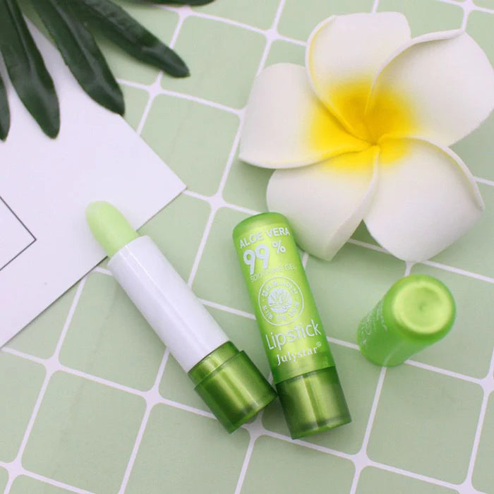 1PC Natural Aloe Vera Moisturizing Lip Balm & Long-Lasting Waterproof Lipstick 3.4g D3007